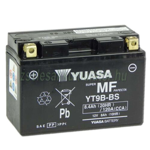  Yuasa YT9-BS 12V 8Ah gondozásmentes AGM (zselés) motor akkumulátor