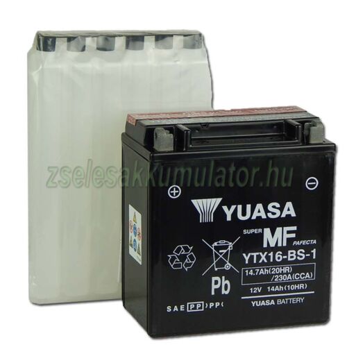 Yuasa YTX16-BS 12V 14Ah gondozásmentes AGM (zselés) motor akkumulátor