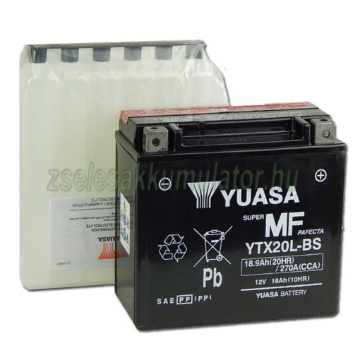  Yuasa YTX20L-BS 12V 18Ah gondozásmentes AGM (zselés) motor akkumulátor