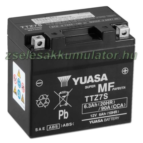 Yuasa TTZ7S-BS 12V 6Ah gondozásmentes AGM (zselés) motor akkumulátor
