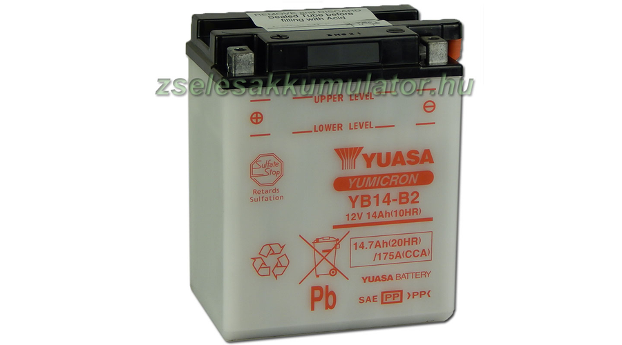 Yuasa YB14-B2 12V 14Ah Motor akkumulátor sav nélkül