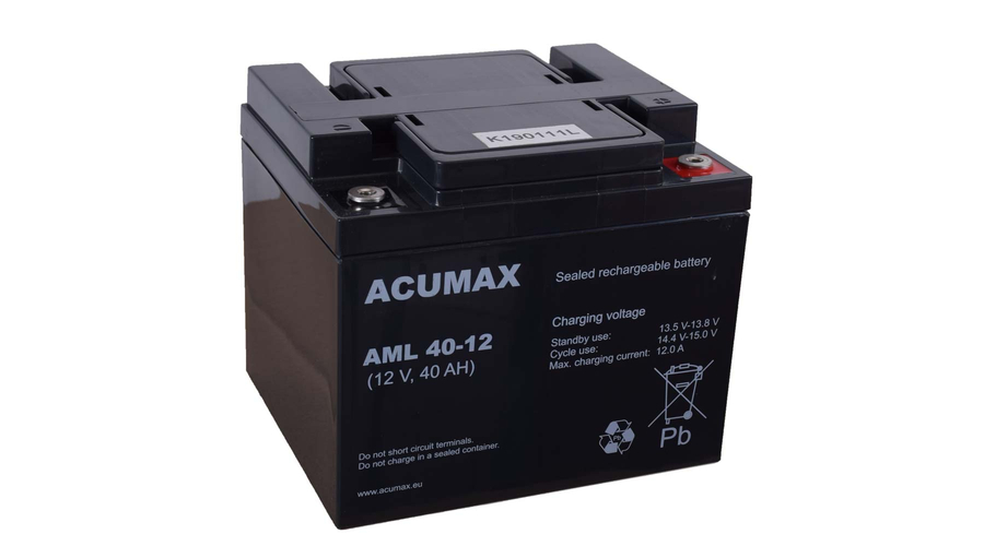 Acumax 12V 40Ah AML40-12 Longlife Zselés akkumulátor
