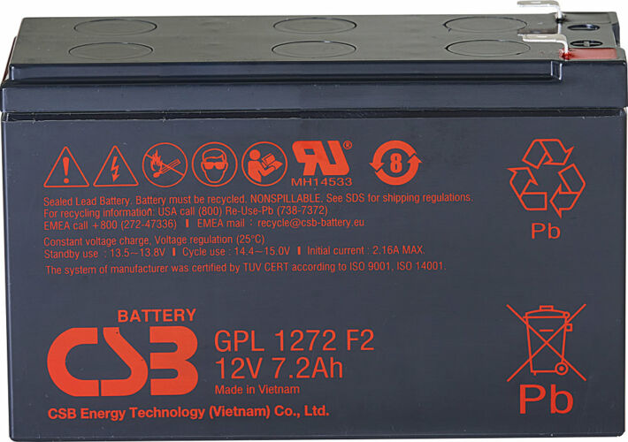 CSB 12V 7,2Ah Zselés Akkumulátor GPL 1272 F2