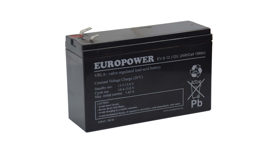Europower 12V 6Ah Zselés akkumulátor F2-F1