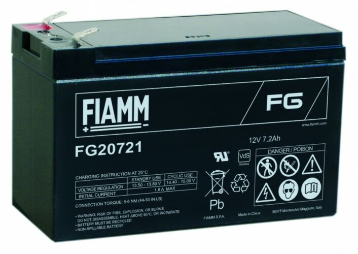 FIAMM 12V 7,2Ah Zselés akkumulátor FG20721