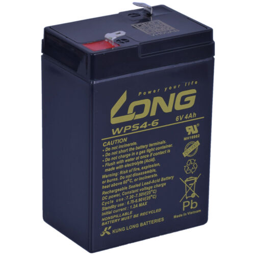 Long 6V 4Ah Zselés akkumulátor WP4-6 (WPS4-6)