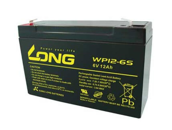 Long 6V 12Ah Zselés akkumulátor WP12-6S