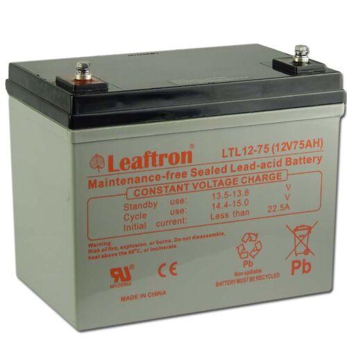 Leaftron 12V 75Ah Zselés akkumulátor LTL12-75