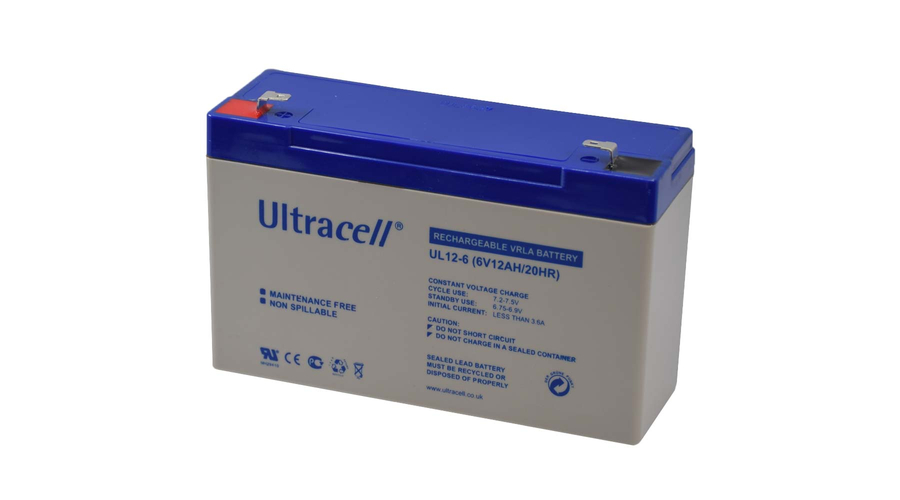 Ultracell 6V 12Ah Zselés akkumulátor UL12-6