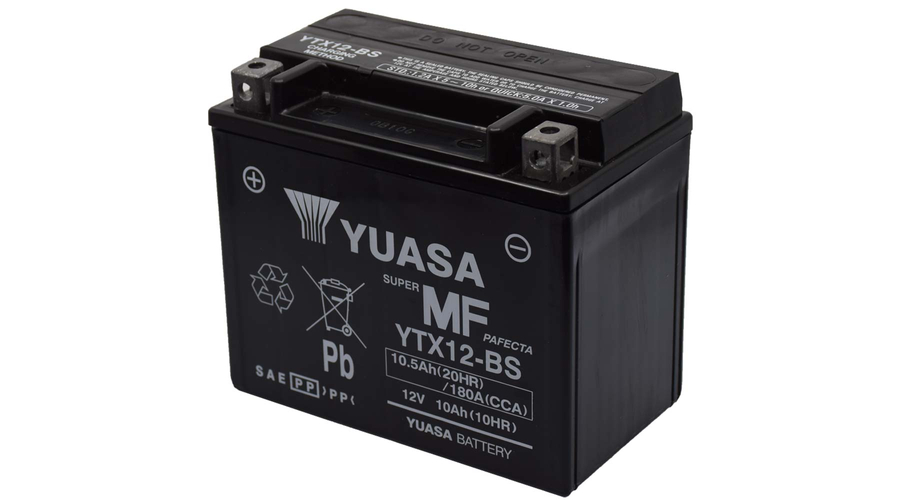 Yuasa YTX12-BS 12V 10Ah gondozásmentes AGM (zselés) motor akkumulátor