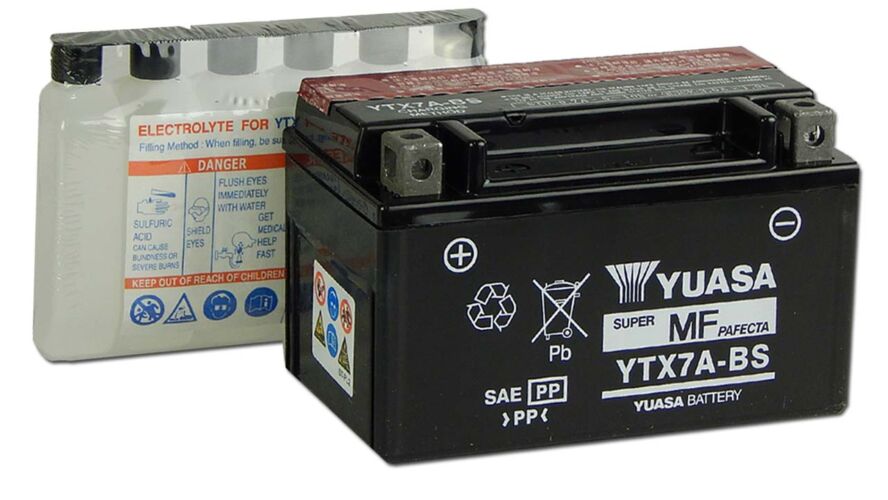 Yuasa YTX7A-BS 12V 6Ah gondozásmentes AGM (zselés) motor akkumulátor