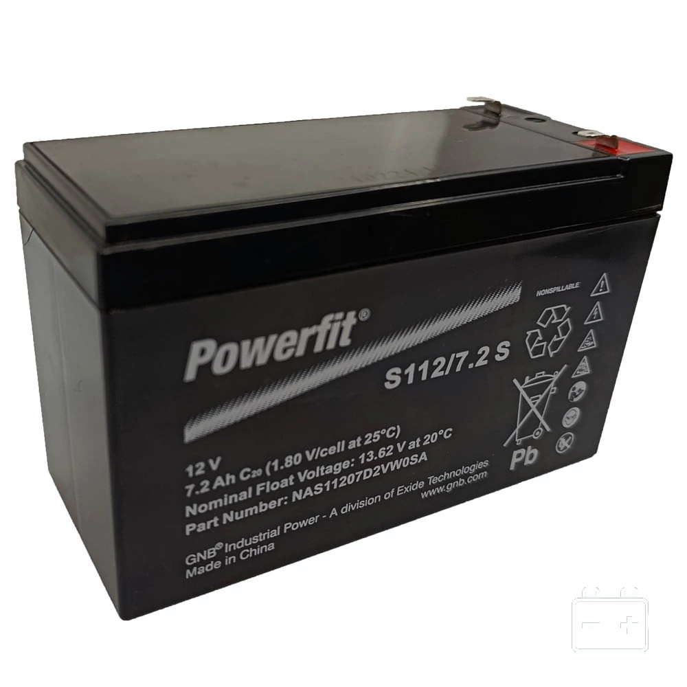 Exide Powerfit 12V 7,2Ah (12V 7Ah) zselés akkumulátor S112/7.2S T1