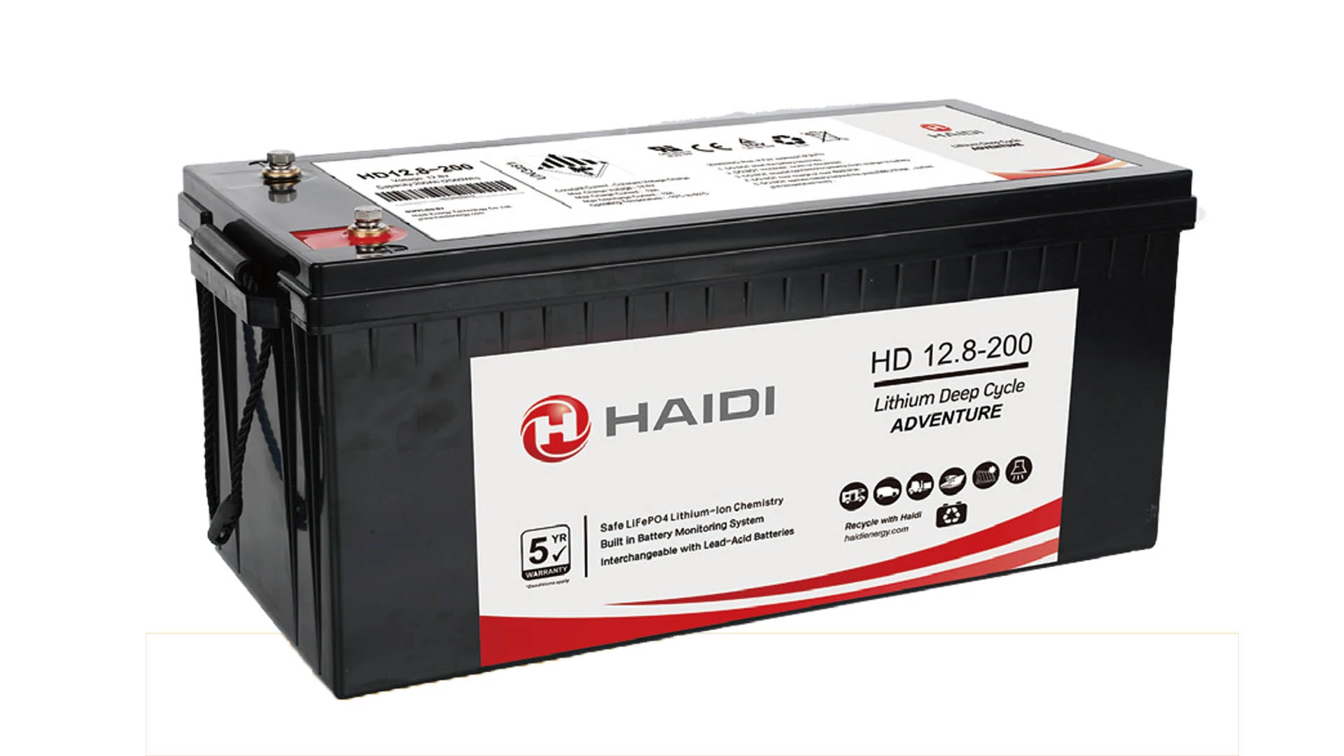 HAIDI 12,8V 200Ah Lítium vas foszfát (LiFePo4) ciklikus akkumulátor HD12.8-200