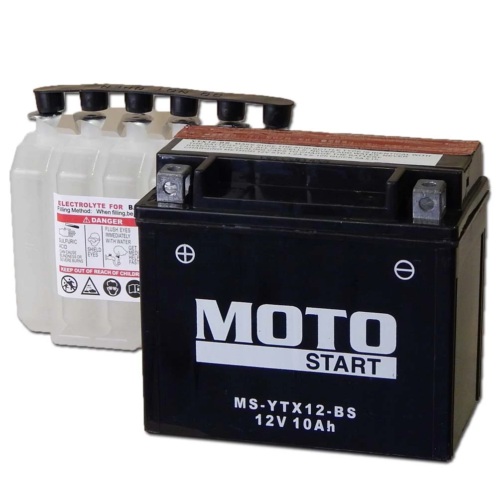 MotoSTART YTX12-BS 12V 10Ah gondozásmentes AGM (zselés) motor akkumulátor