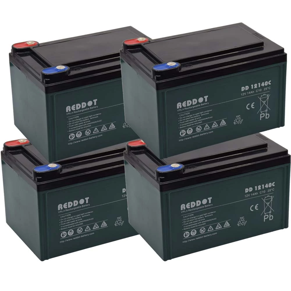 RedDot 12V 14Ah Ciklikus zselés akkumulátor elektromos kerékpárba csavaros csatlakozással 48V-os csomag ingyen szállítással